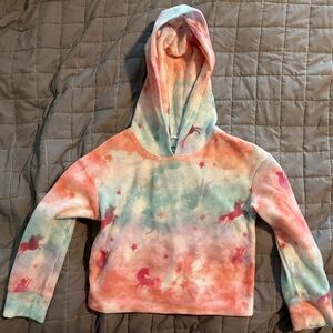 Toddler Girls Rainbow Unicorn Fleece Hoodie